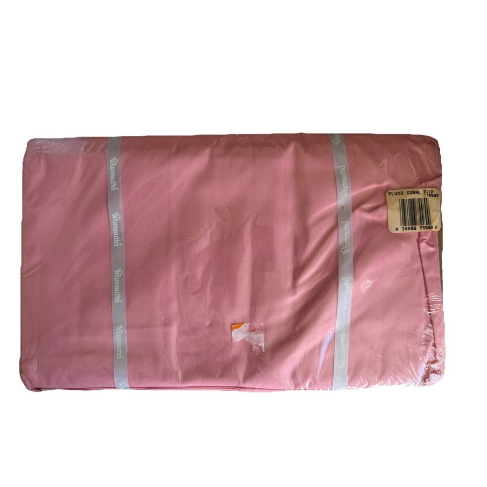 Vintage Wamsutta Supercale Plus Twin Flat Sheet Pink 200 TC USA NOS - Picture 3 of 4
